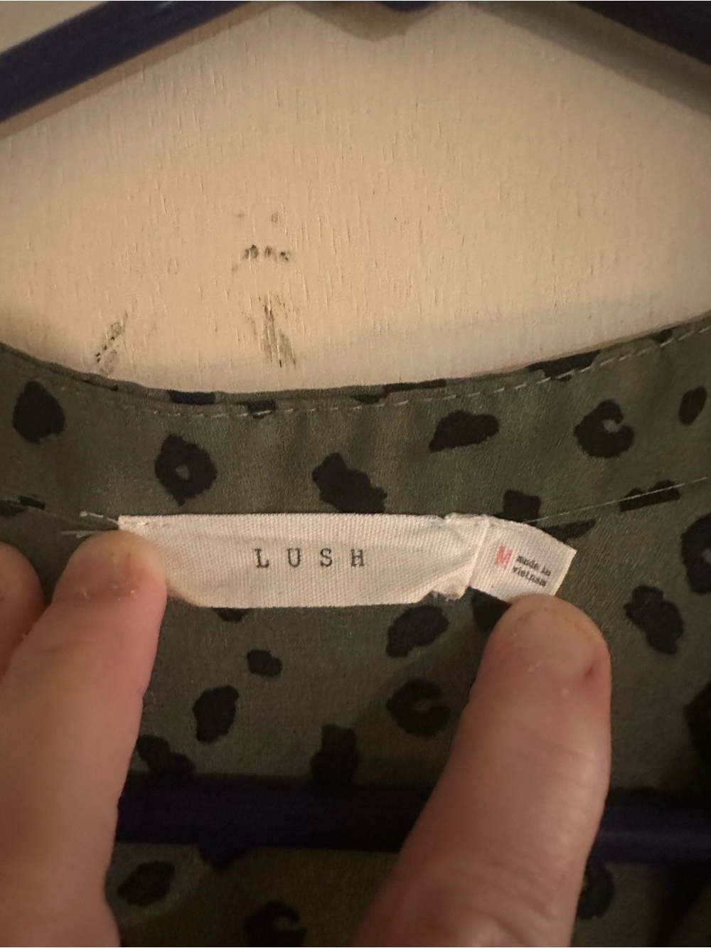 Lush Style Finds Olive Green Leopard Print V-Neck Blouse - Picture 2 of 3